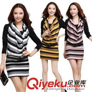 春夏款连衣裙3187# 2014春装新款韩国七分袖A字裙的修身时尚魅力